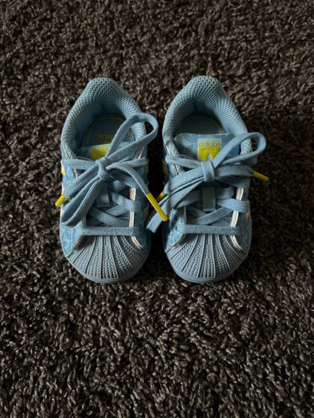 adidas Baby - Baby Blue Sneakers with Yellow Accents